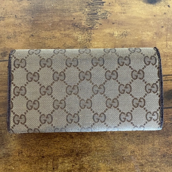 Gucci Khaki Signature Long Wallet - Picture 2 of 7